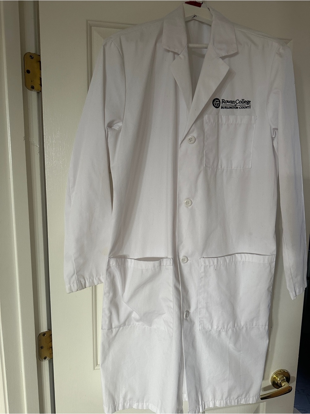 Unisex White Lab Jacket Health Care Student Rowan College at Burlington County